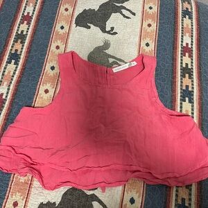 Pink crop tank top